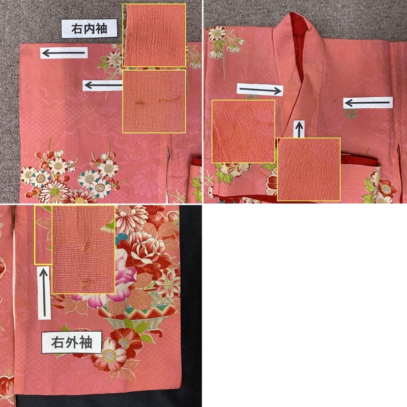 505ag78◎七五三 三歳 女の子 アンティーク着物&被布&長襦袢 糸巻◎