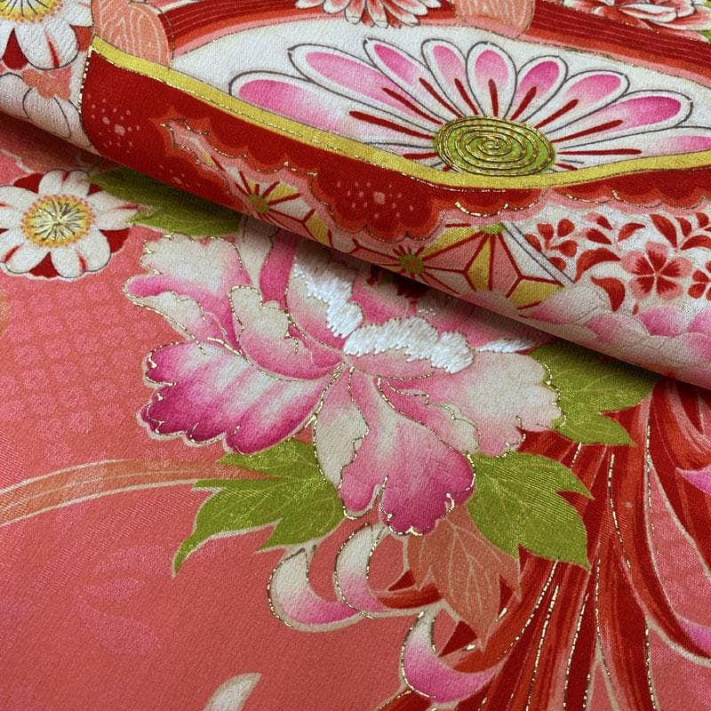 505ag78◎七五三 三歳 女の子 アンティーク着物&被布&長襦袢 糸巻◎