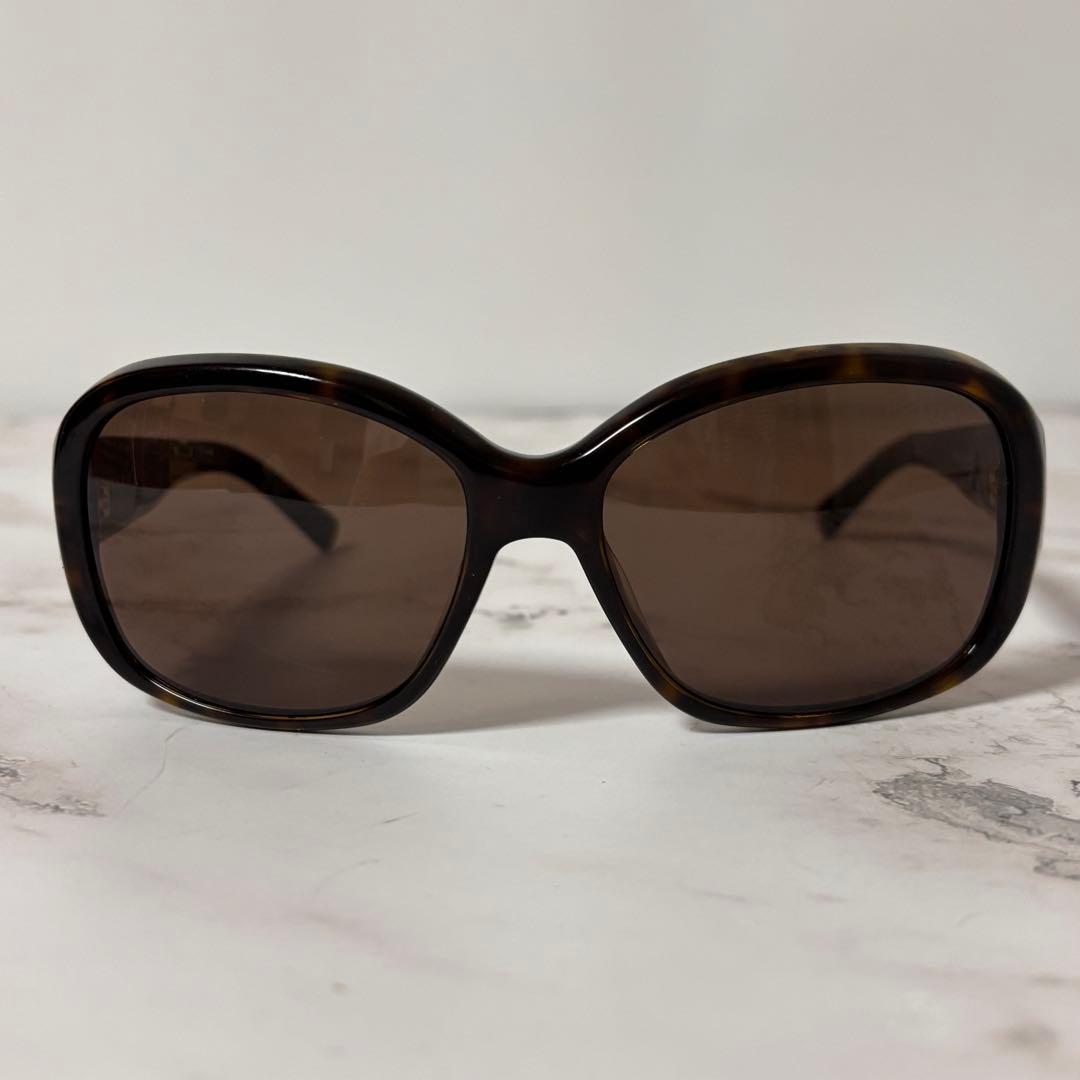 【美品】 プラダ サングラス ゴールドロゴ ブラウン イタリア産 べっ甲風