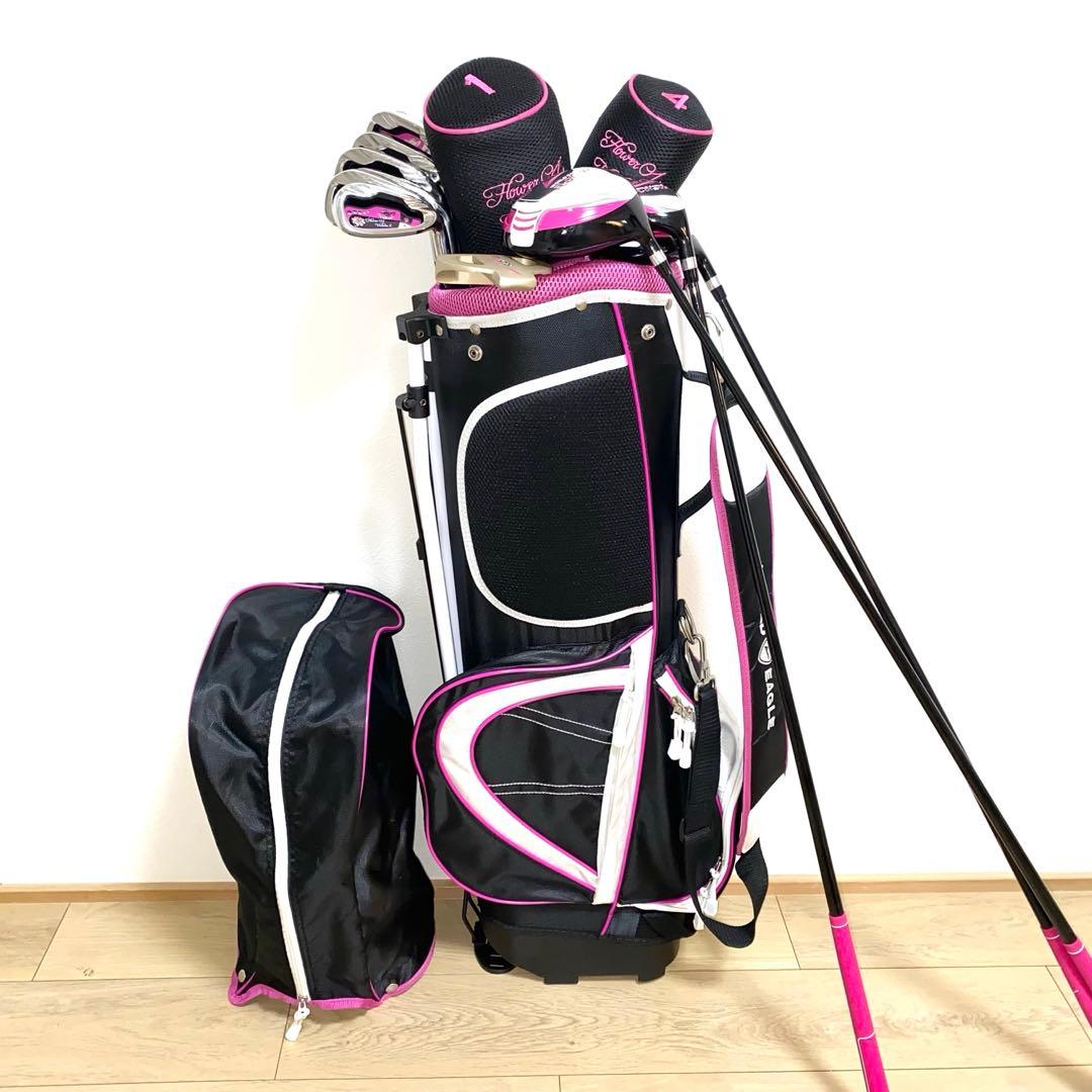 美品☆ワールドイーグル レディース用ゴルフクラブフルセット初心者キャディバッグ付