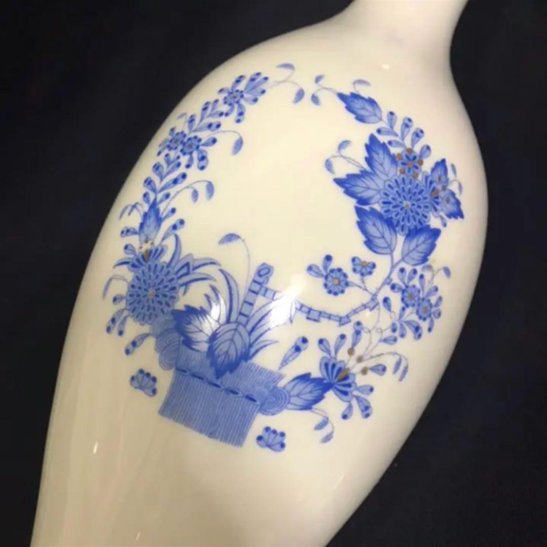 ヘレンド インドの華 ブルー 花瓶 フラワーベース   特大 34cm レア