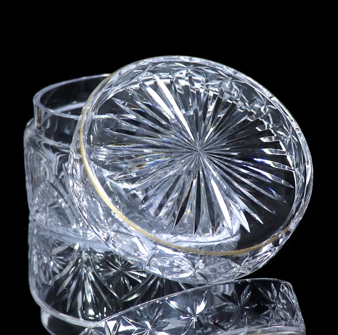 オールド・バカラ 1900年 上級作品 蓋物 切子硝子 アンティーク 小物入れ