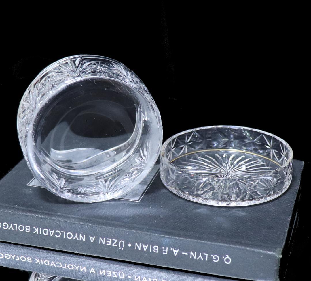 オールド・バカラ 1900年 上級作品 蓋物 切子硝子 アンティーク 小物入れ