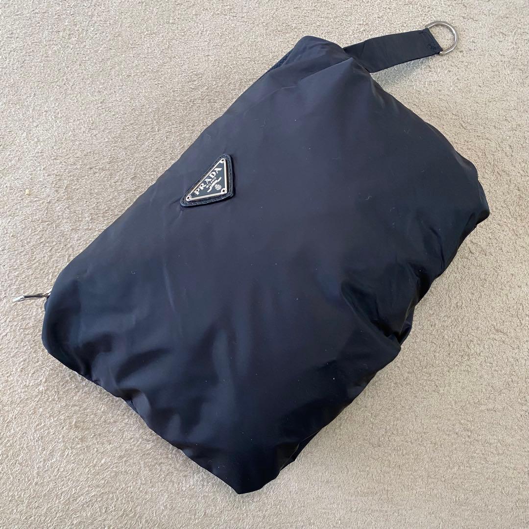 【美品】PRADA プラダ フーデッドナイロンジャケット ポケッタブル 収納可能