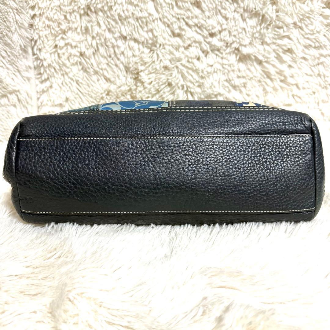 【希少】コーチ　パッチワーク ハンドバッグ ターソロック　デニム 青　10816