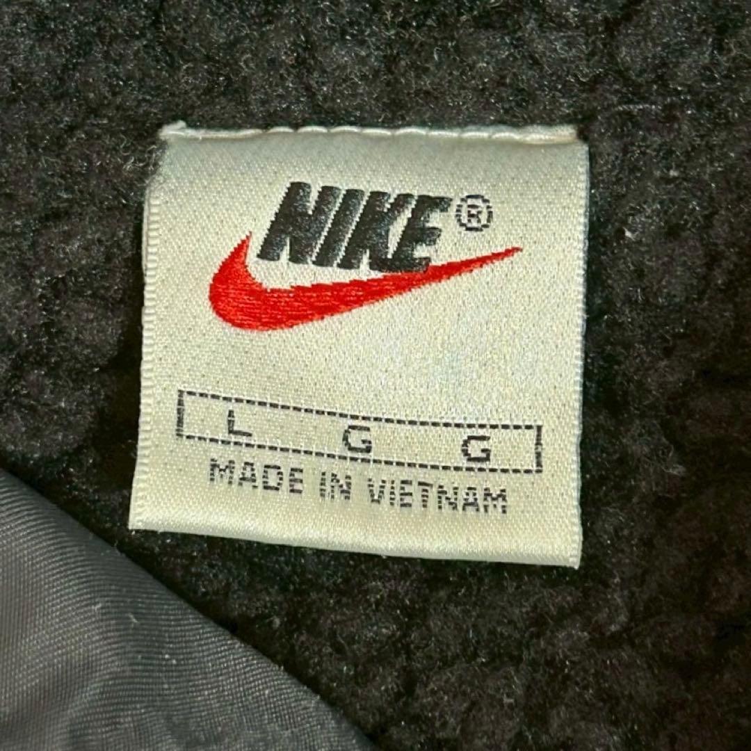 【希少】NIKE ナイキ スウッシュ刺繍 ベンチコート ロングコート ブラックL