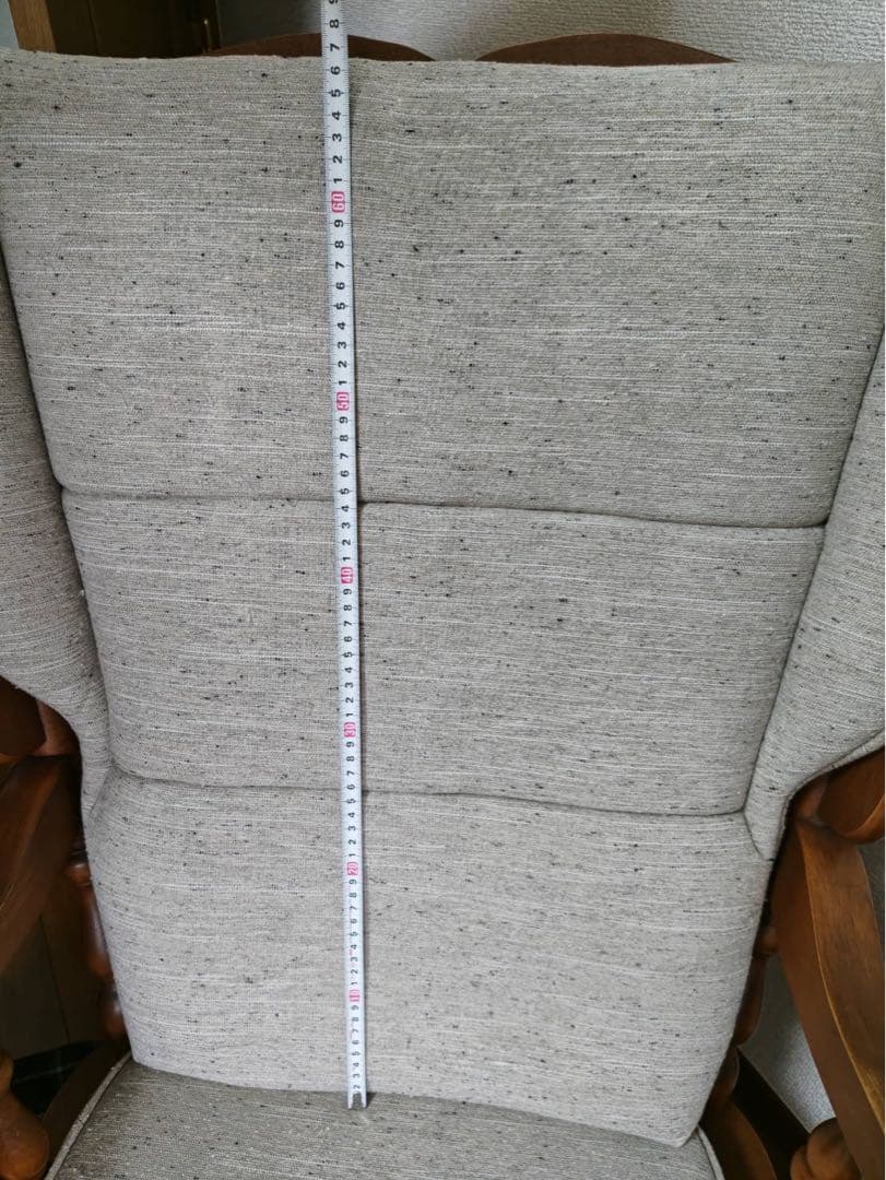 【最終価格！美品】アンティークロッキングチェア＆オットマン　ファブリック張替済