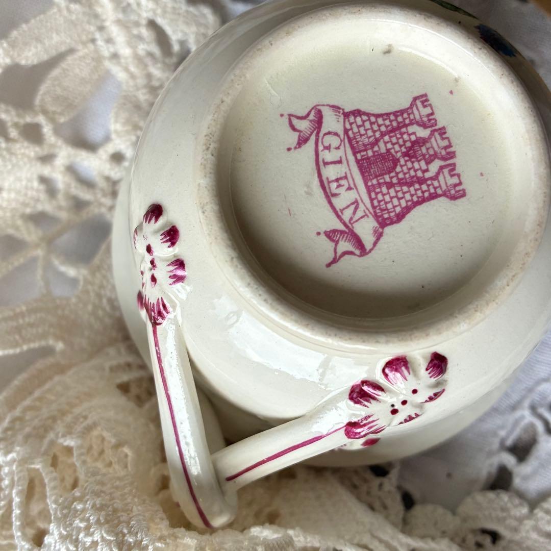 Gien フランス　ピンク　アンティーク　すずらん　ミュゲ　スズラン　多色刷り