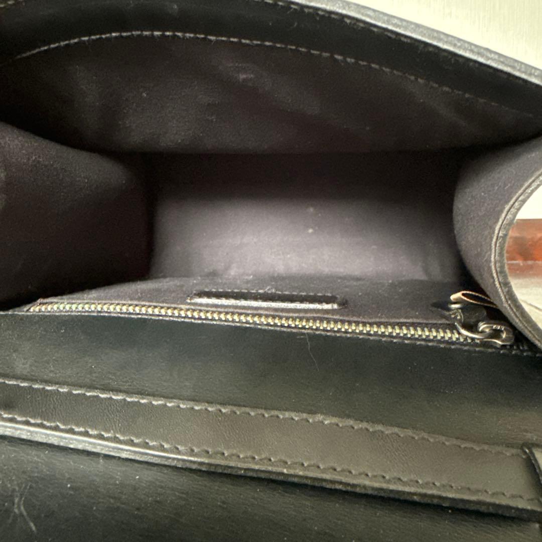 オールドラルフローレン　2way籠バッグ　レザー　ブラック　自立