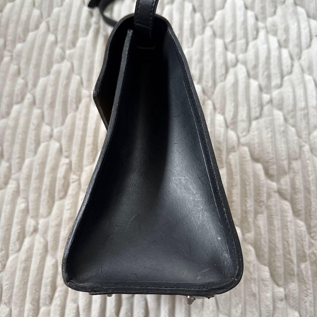 オールドラルフローレン　2way籠バッグ　レザー　ブラック　自立