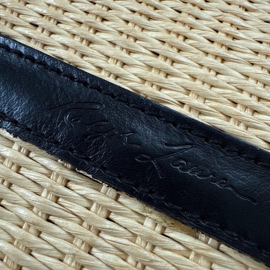 オールドラルフローレン　2way籠バッグ　レザー　ブラック　自立