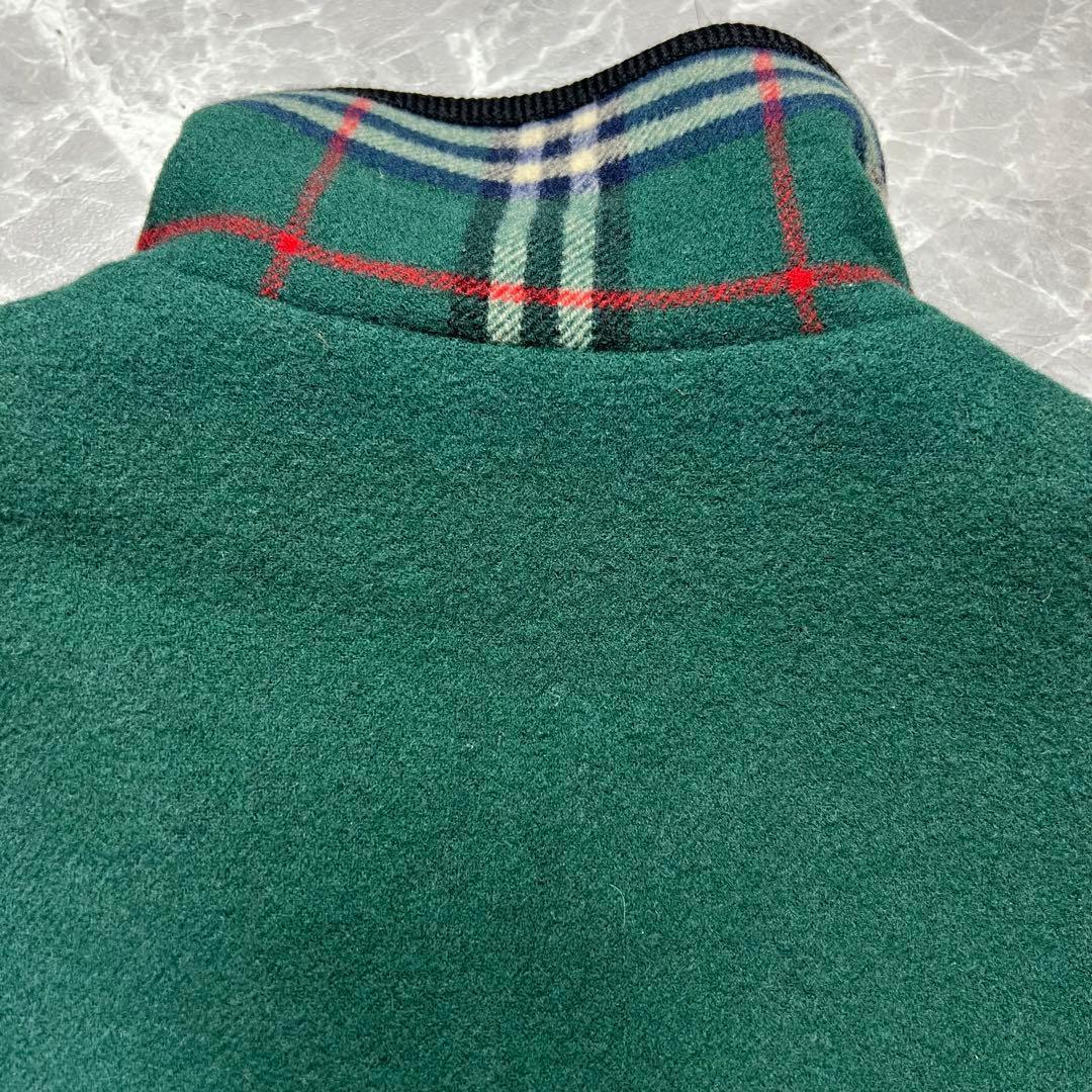 バーバリー♡カシミヤ　ダブルフェイス　コート　金ボタン　ノバチェック グリーン