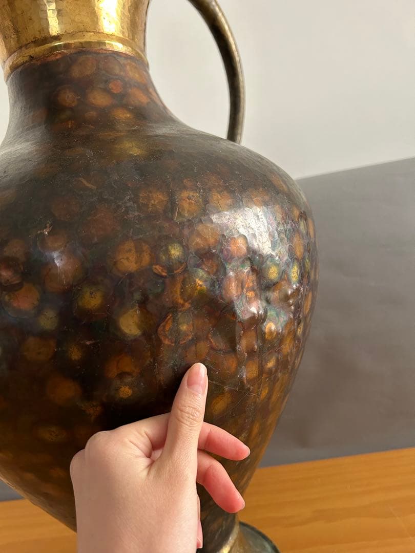 イタリア　アンティーク　真鍮　花瓶　水差し　花器　フラワーベース　壺　ピッチャー