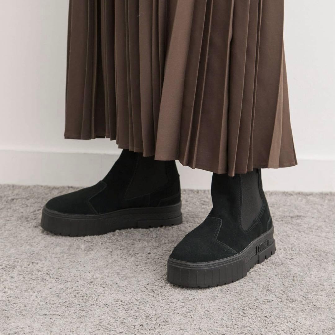 【新品未使用✨】PUMA★メイズチェルシースエードブーツ 24cm 黒プーマ