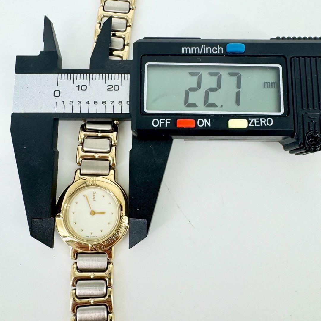 【極美品 新品電池】イヴサンローラン YSL コンビ 海外トレンド ラウンド時計