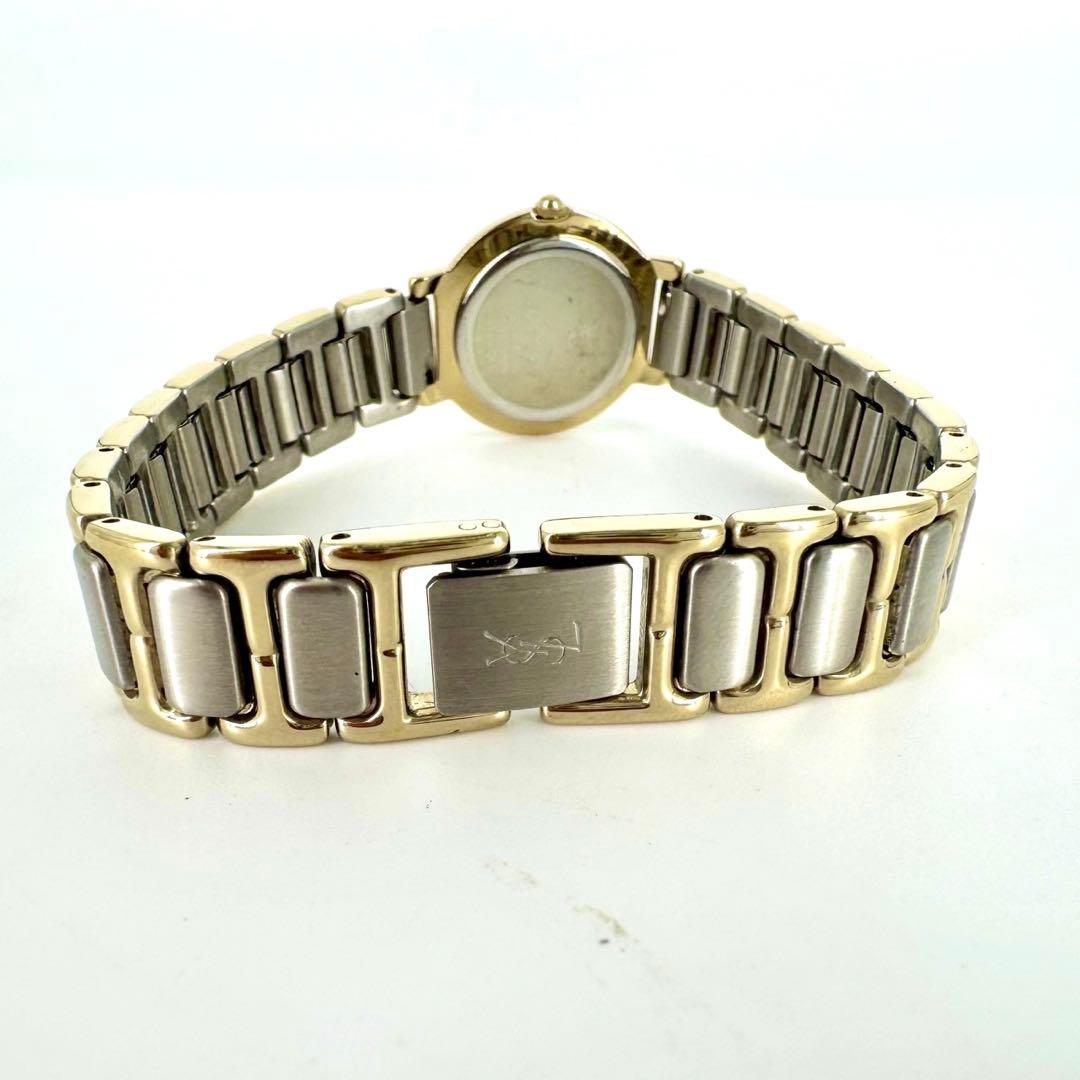 【極美品 新品電池】イヴサンローラン YSL コンビ 海外トレンド ラウンド時計