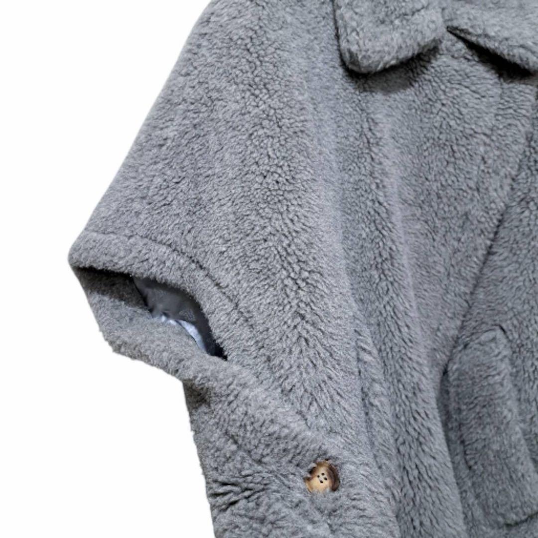 Max Mara アルパカ　ウール　シルク テディベア ポンチョ ケープ コート