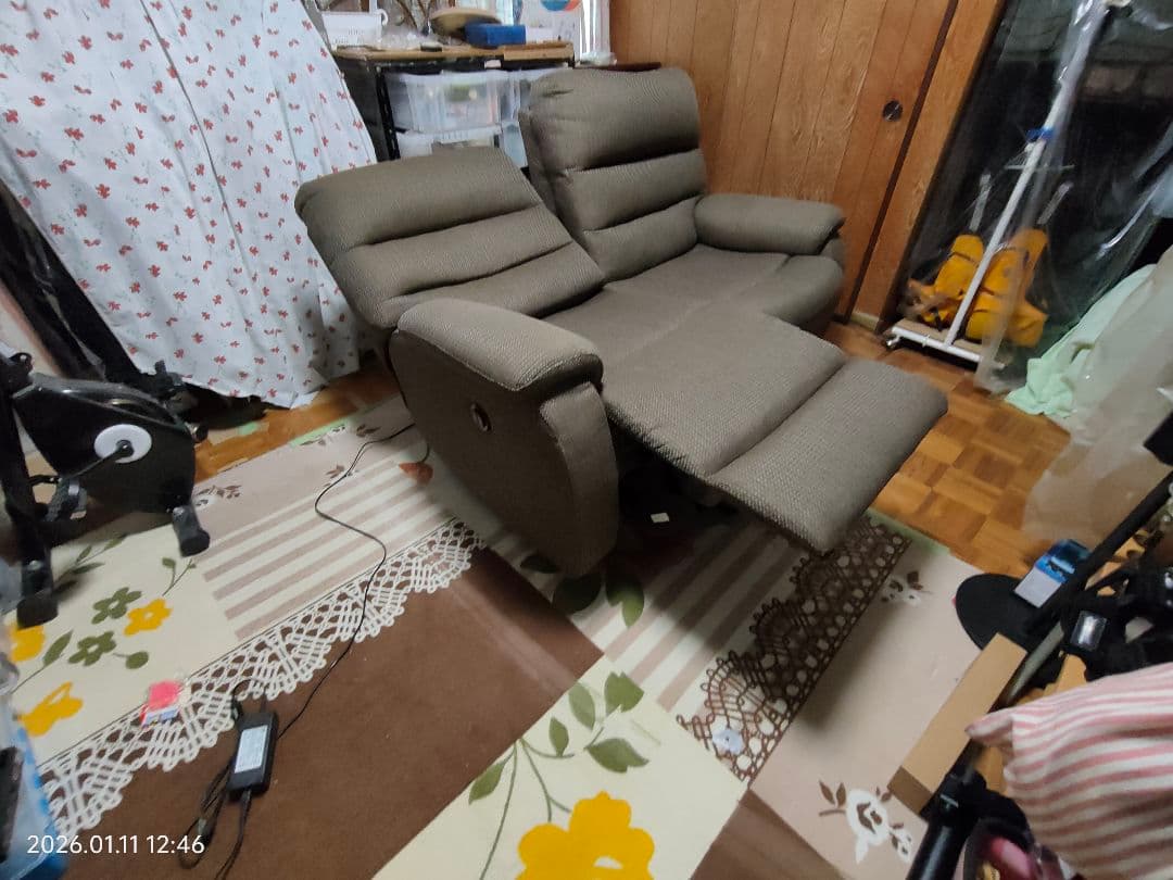 電動リクライニングソファ 2人掛け ブラウンNITORI　ソファー　直接取引希望