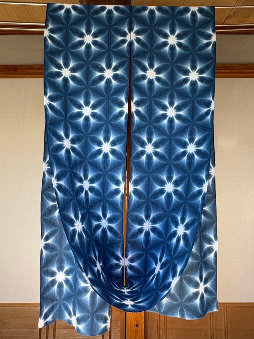 オーダー 手染め 藍染 雪花絞り生地 さらしおんぶ抱っこ紐
