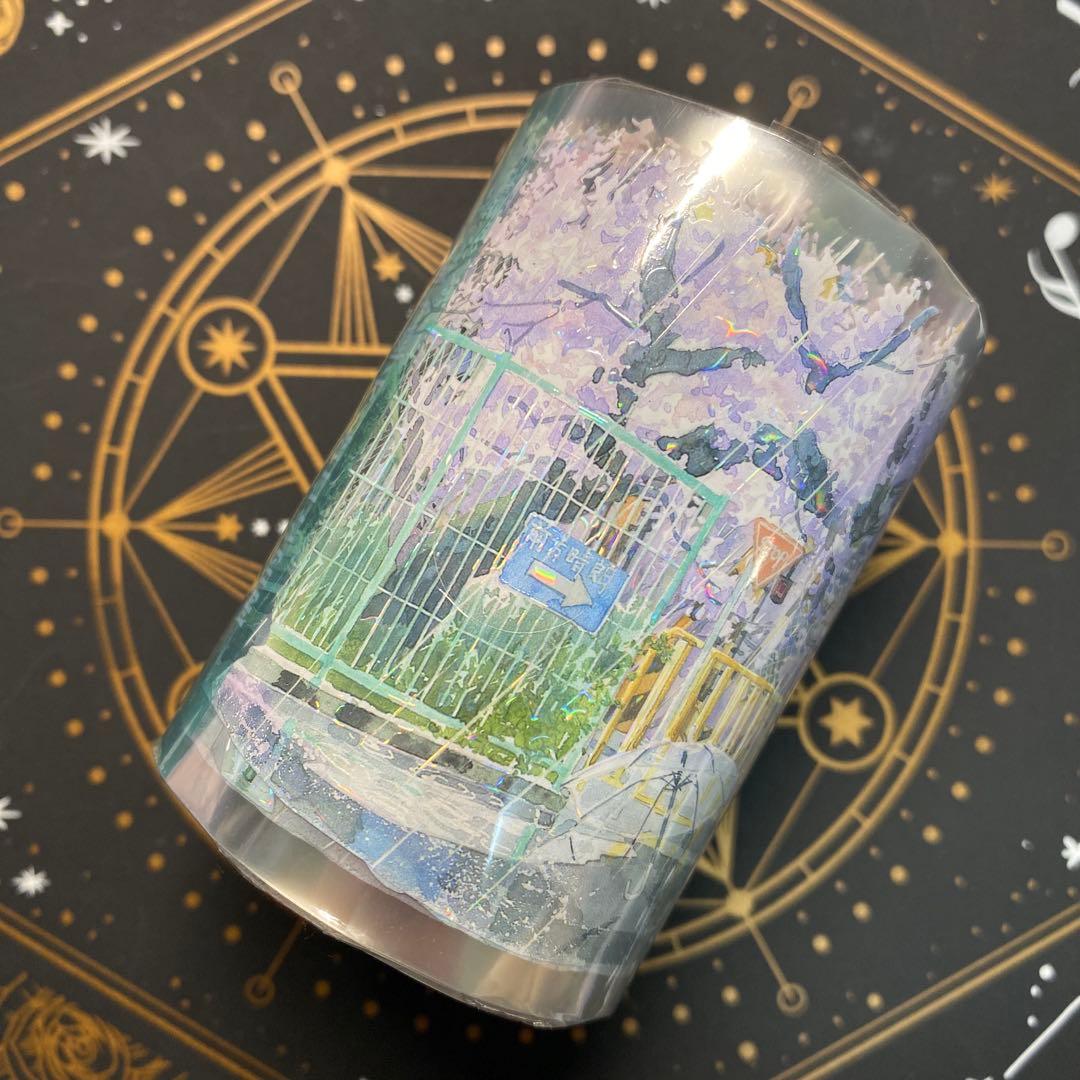 【9102】海外　マステ　3/5/巻　貝殻光マスキングテープ雨景色　街　桜背景系