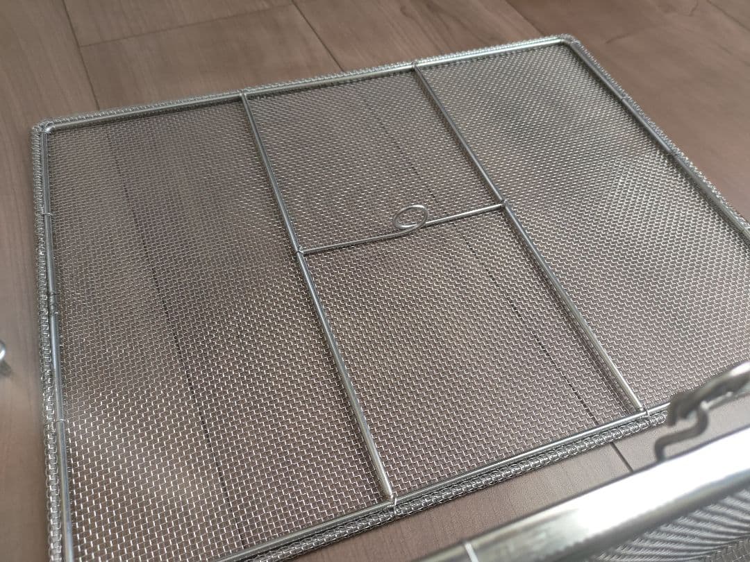 辻和金網　ふたつき干しかご　大　中段網付き　ステンレス