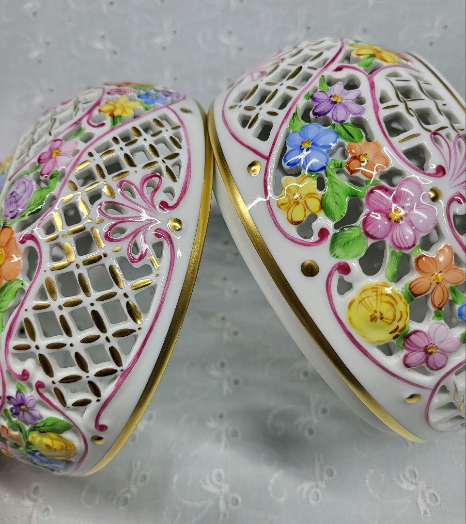 未使用近✨ヘレンド ファンタジー ボンボニエール 特大✨透かしボンボン入れ 小物