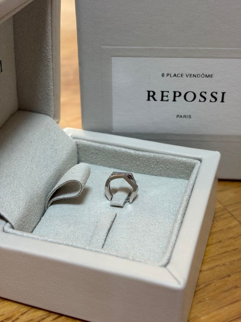 新品＊REPOSSI レポシ アンティフェールK18WG 2連ミニピアス