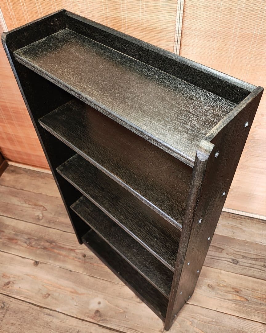 木製本棚5段　オープンラック　昭和レトロ　古家具