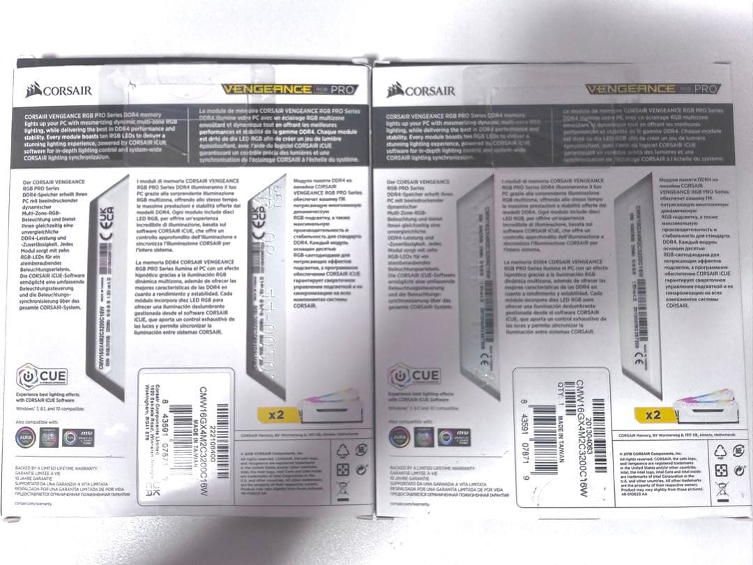 メモリー VENGEANCE RGB PRO 32GB DDR4 DRAM 3200MHz