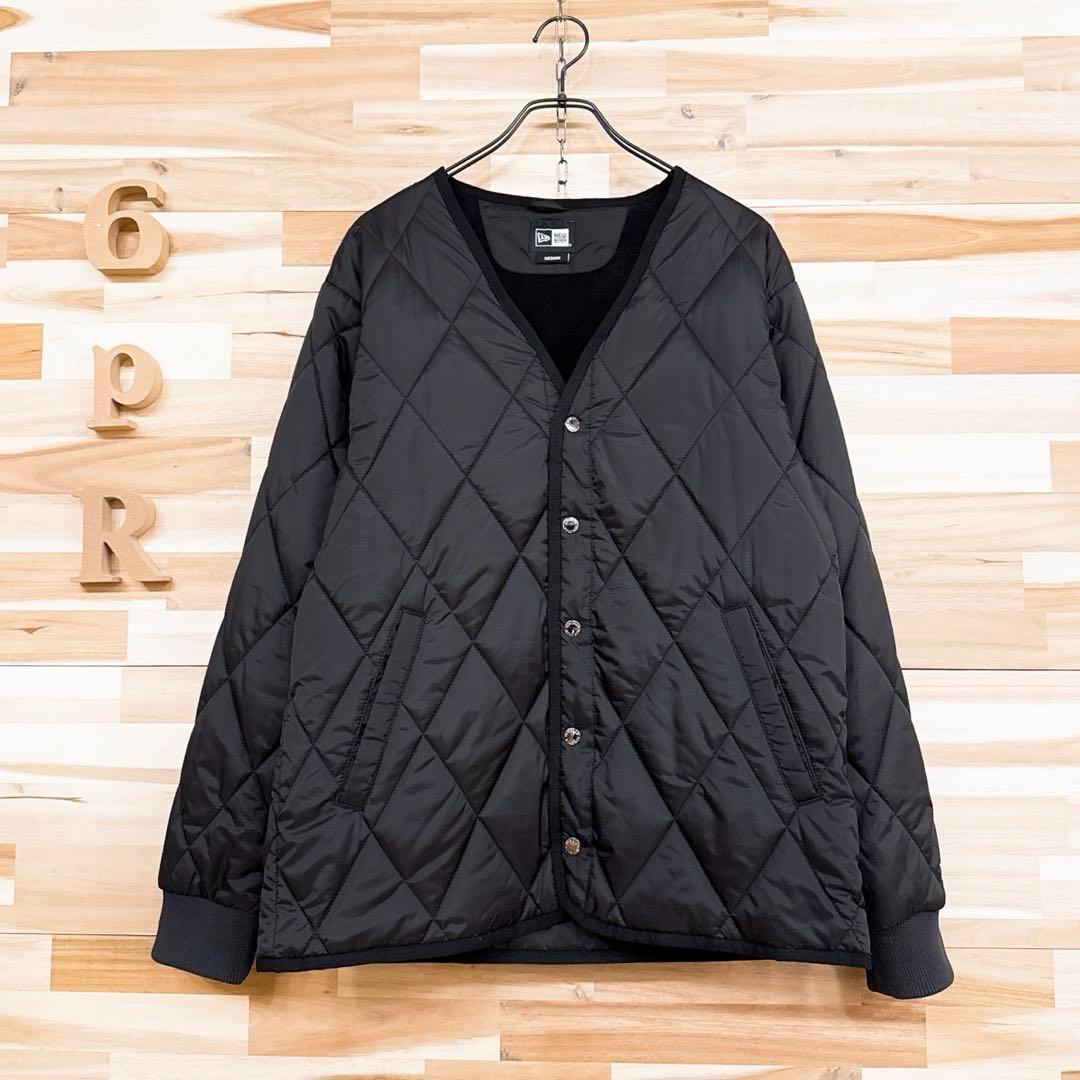 人気【ニューエラ】ゴルフ インサレーティッド キルティング カーディガン M 黒