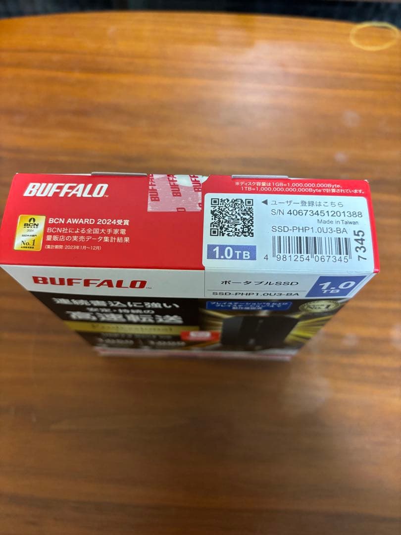 新品未開封　BUFFALO SSD-PH1.0U3-BA 1TB
