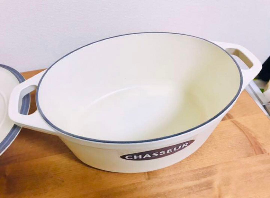 レア色　シャスール　オーバル　メレンゲ　鍋　27cm