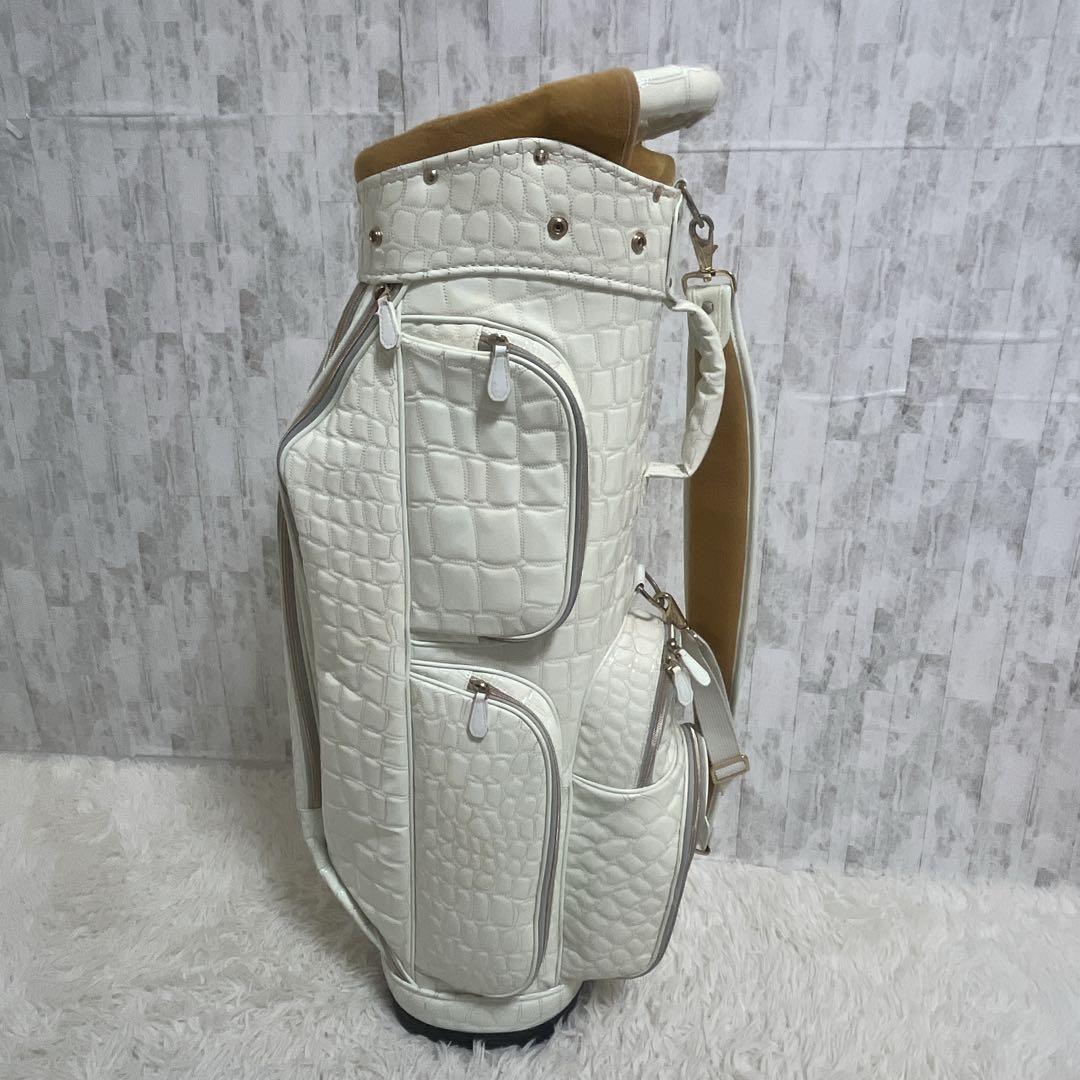 オウル OUUL ホワイトアリゲーター キャディバッグ ヘッドカバー付き