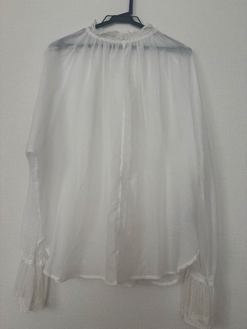 【ピュアルセシン】襟袖レースプチハイネックブラウス