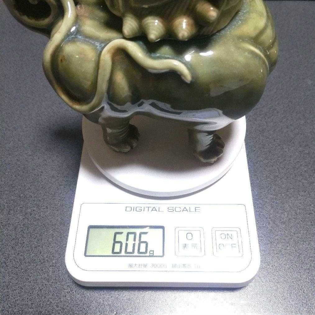 青磁獅子香炉　獅子型　香炉　獅子置物　茶道具　香道具　骨董品　美術品　時代物