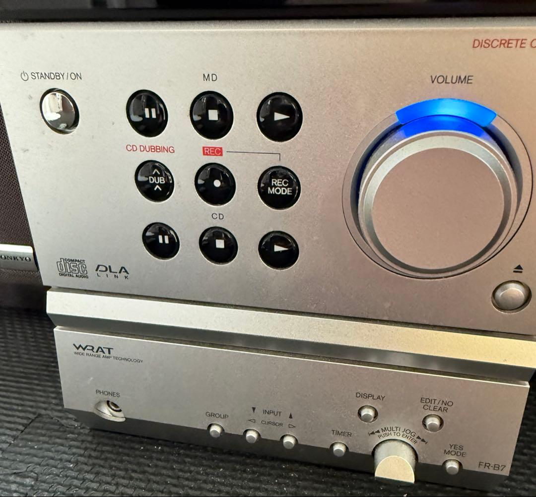 ONKYO X-B7 FR-B7 CD MD リモコン付コンポD-B7スピーカー