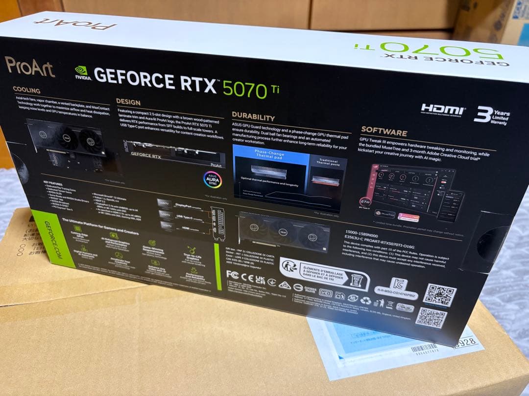 グラフィックボード・グラボ・ビデオカード ProArt GeForce RTX5070 Ti OC Edition