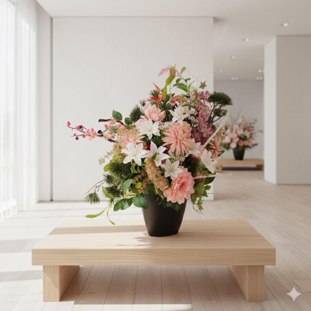 【特大 和モダンアレンジメント】光触媒加工／正月飾り 開店祝い・エントランス装飾