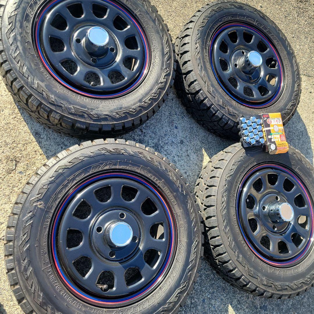 デイトナホイル12インチ タイヤ付き！メッキナット付き！ 4本セットです。
