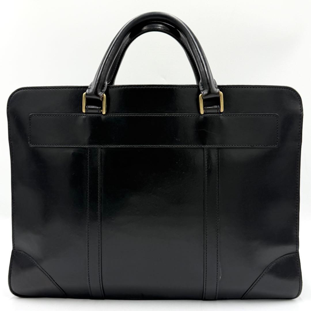 【良品】ガンゾ ブリーフケース ビジネス GUD ブライドルレザー ブラック