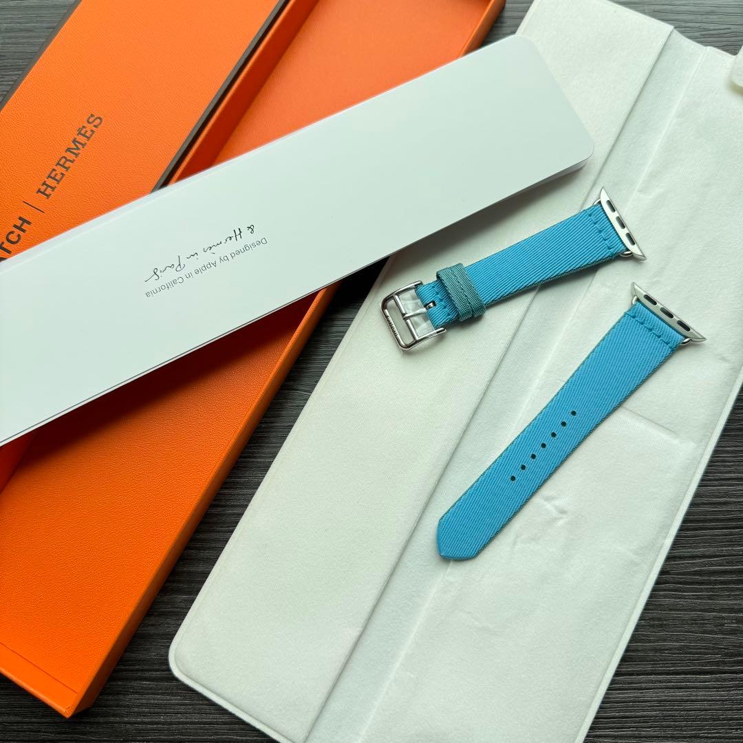 2587 未使用　Apple Watch エルメス　ツイルジャンプ　ブルー