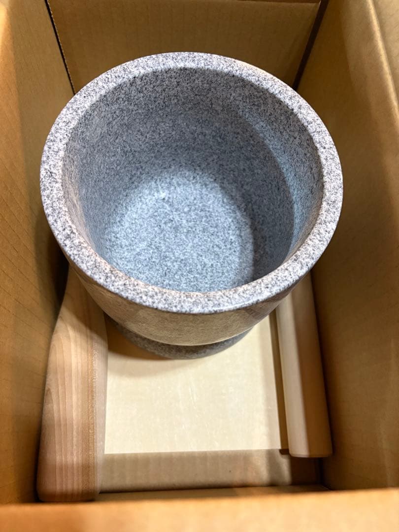 みかげ石 もち臼セット 2合用