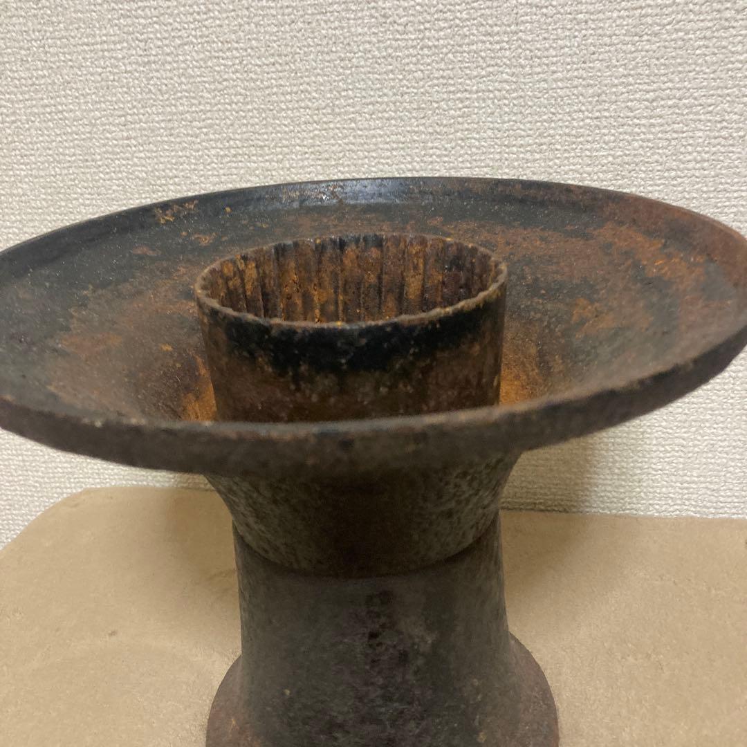 伝統工芸 薄端 花器 水盤 金属製 鉄製 花瓶 華道 金属工芸品