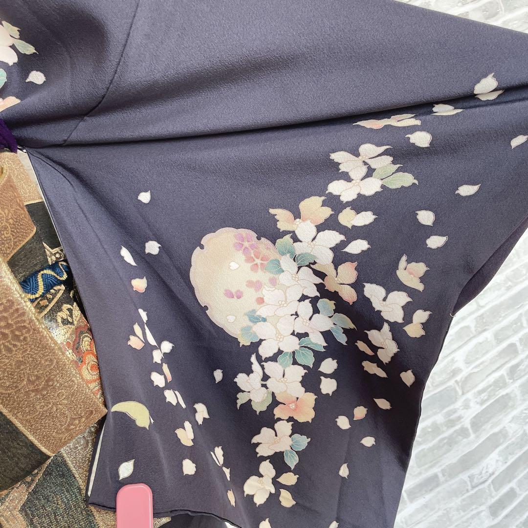 訪問着　フルセット　夜桜　艶やか　月明かり　雪輪　幻想的　P2