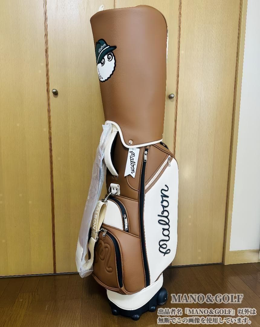 即日発送 マルボンゴルフ キャディバッグ キャスター付き Malbon 茶色CC