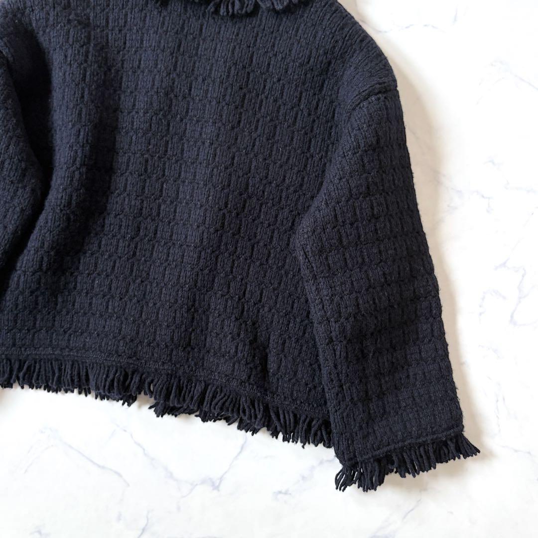 【24AW】Curensology ツイーディフリンジニットカーディガン