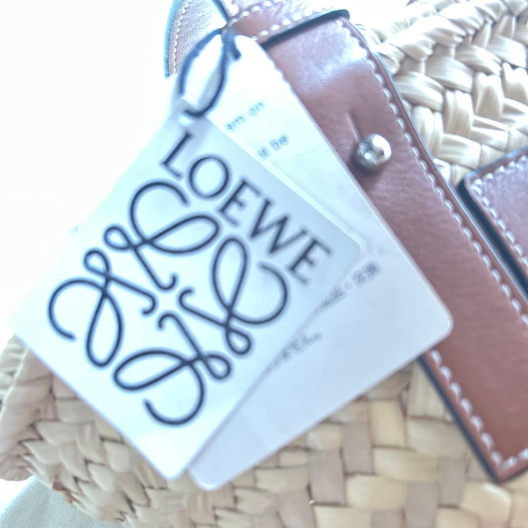 SALE LOEWE かごバッグ ストロー レザー