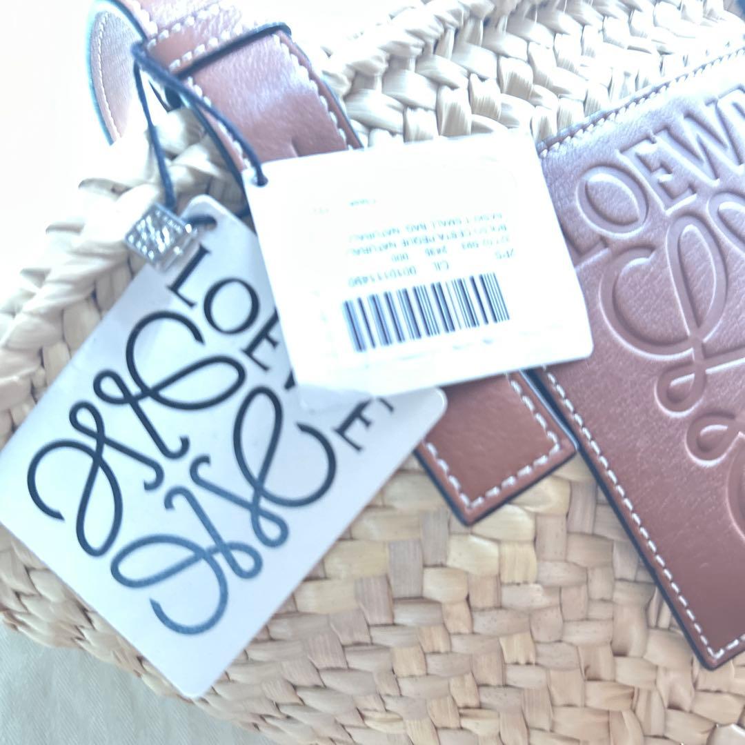 SALE LOEWE かごバッグ ストロー レザー