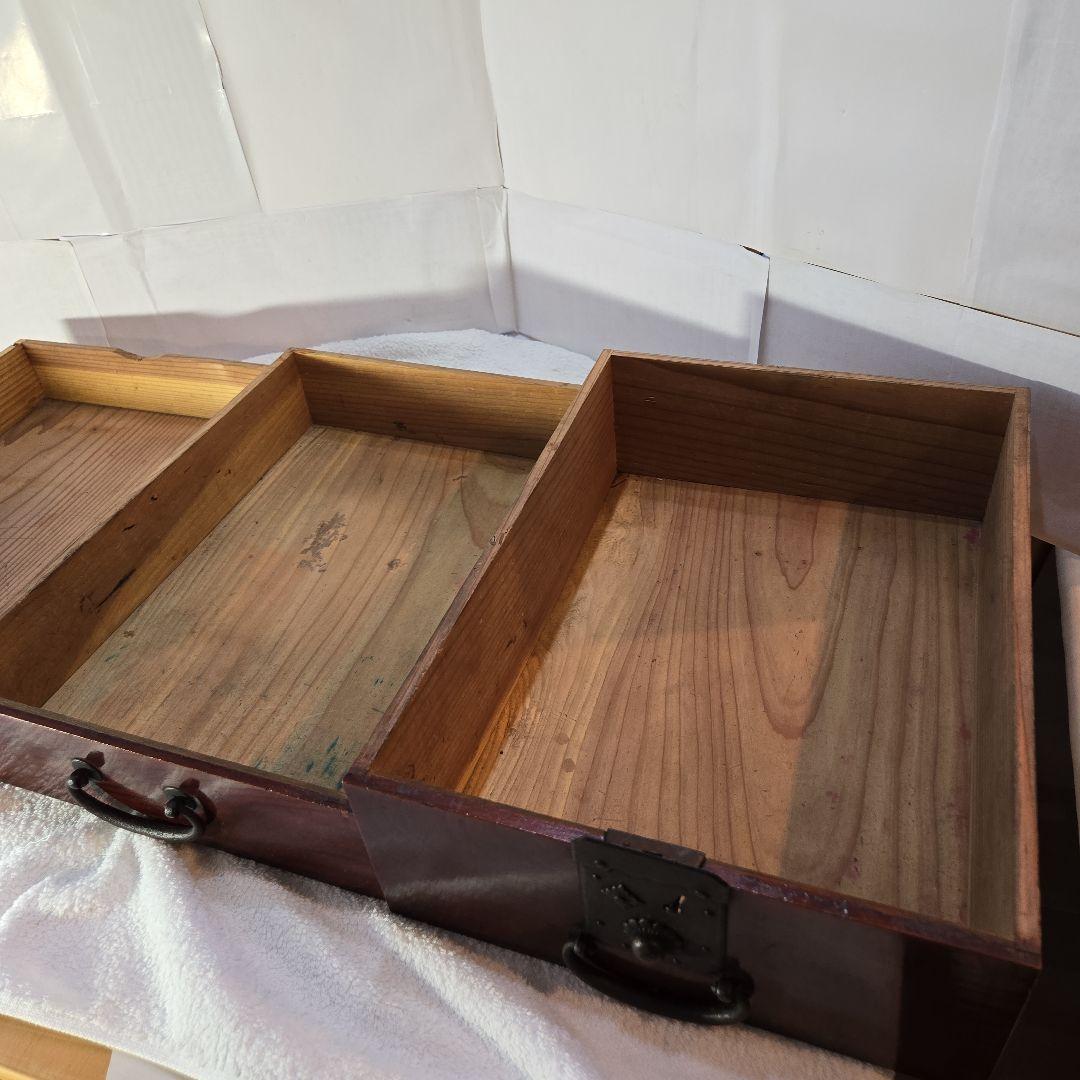 酒田地方　欅　船箪笥　鍵付　時代箪笥　古民具　銭函　銭箱　千両箱　舟箪笥　船金庫