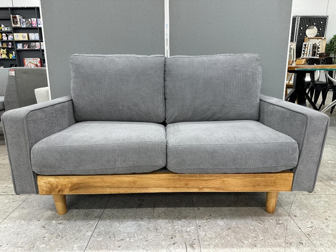 2人掛けソファ　ロータイプソファ可能　グレー